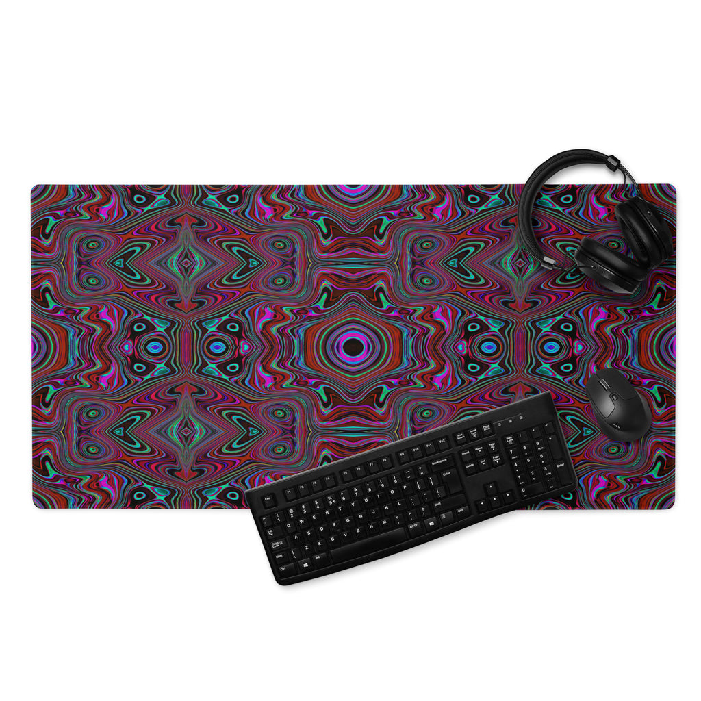 Gaming Mouse Pads, Trippy Seafoam Green and Magenta Abstract Pattern