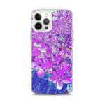 iPhone 12 Pro Max Cases, Elegant Purple and Blue Limelight Hydrangea