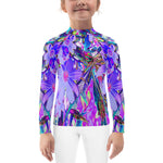 Rash Guard for Kids, Trippy Purple and Magenta Colorful Wildflowers