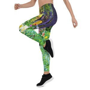 Leggings for Women, Bright Sunrise with Tree Lilies in My Rubio Garden
