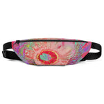 Fanny Pack, Psychedelic Retro Coral Rainbow Hibiscus