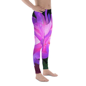 Men's Leggings, Stunning Pink and Purple Cactus Dahlia
