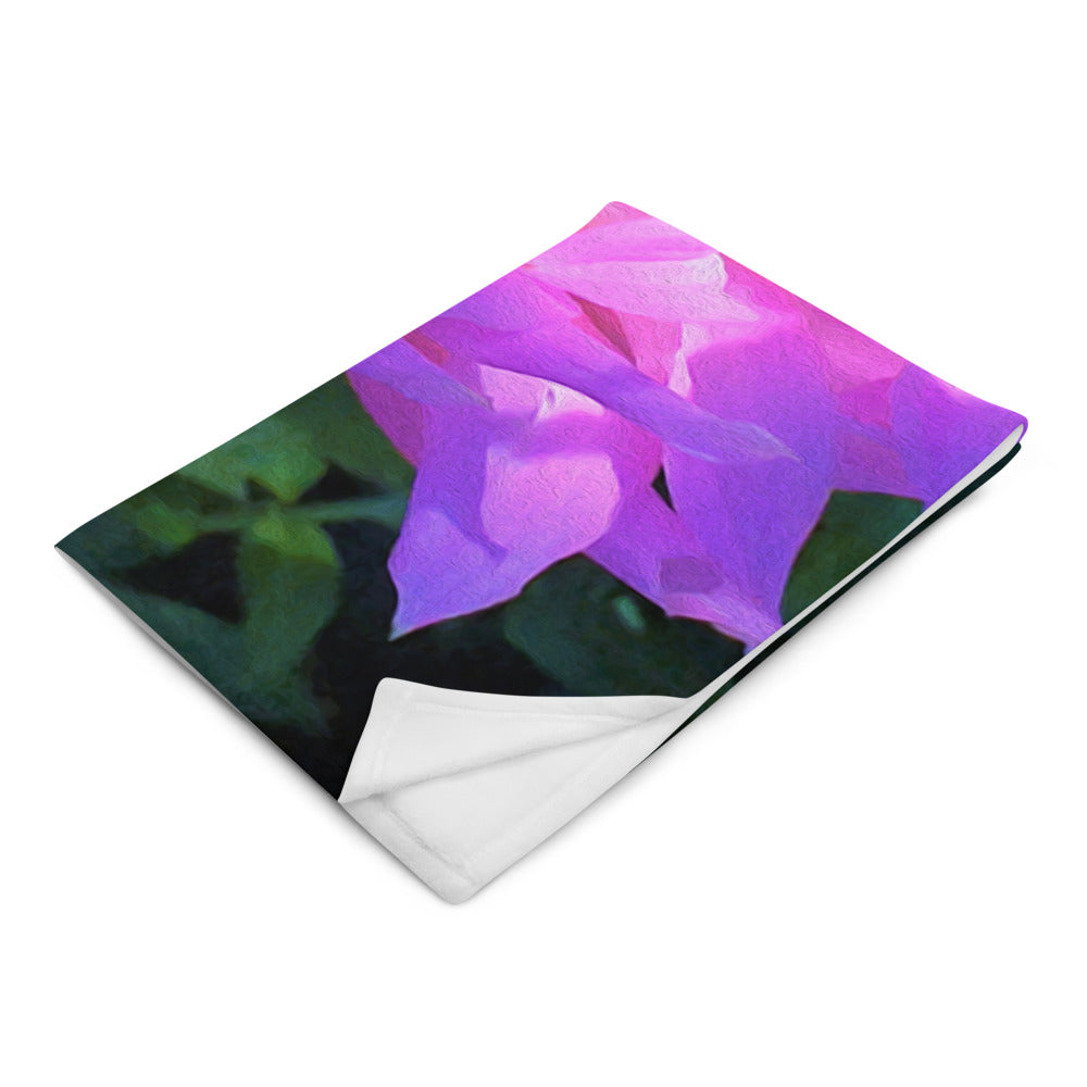 Throw Blankets, Stunning Pink and Purple Cactus Dahlia