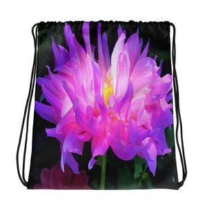 Drawstring Bags - Stunning Pink and Purple Cactus Dahlia