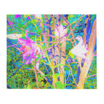 Throw Blankets, Abstract Oriental Lilies in My Rubio Garden