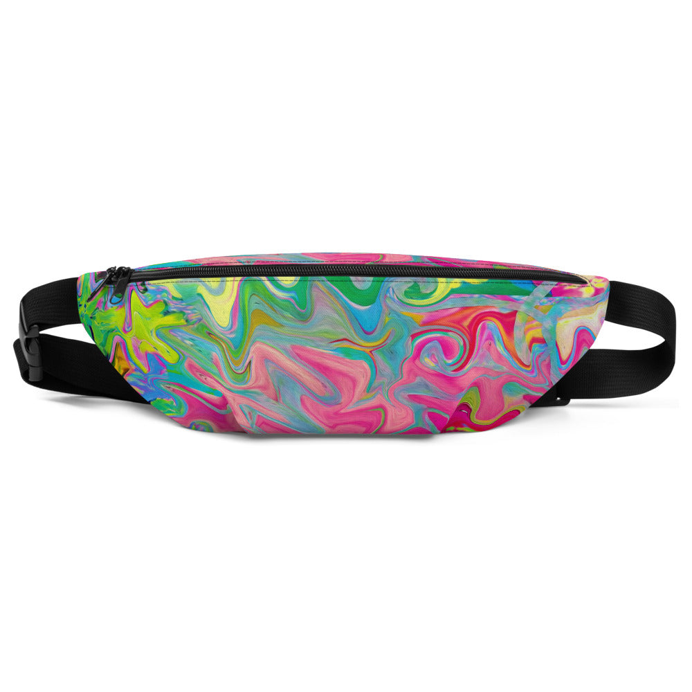 Fanny Pack, Colorful Flower Garden Abstract Collage