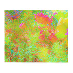 Throw Blankets, Autumn Colors Landscape with Hot Pink Hydrangea