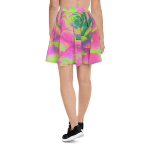 Skater Skirts, Lime Green and Pink Succulent Sedum Rosette