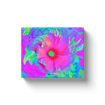 Canvas Wraps, Psychedelic Pink and Red Hibiscus Flower