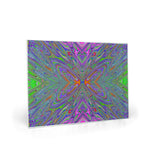 Glass Cutting Boards, Abstract Trippy Purple, Orange and Lime Green Butterfly