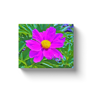 Canvas Wraps, Brilliant Ultra Violet Peony with Yellow Center