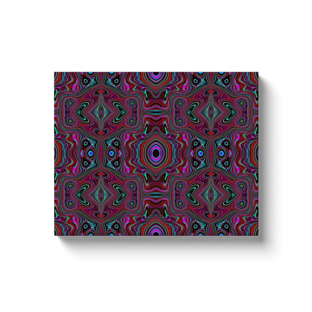 Canvas Wrapped Art Prints, Trippy Seafoam Green and Magenta Abstract Pattern