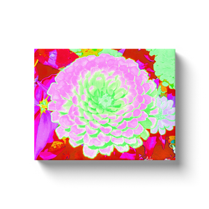 Canvas Wrapped Art Prints, Pretty Pink and Green Zinnia in the Summer Garden