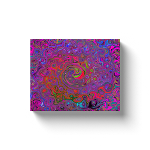 Canvas Wraps, Psychedelic Groovy Magenta Retro Liquid Swirl