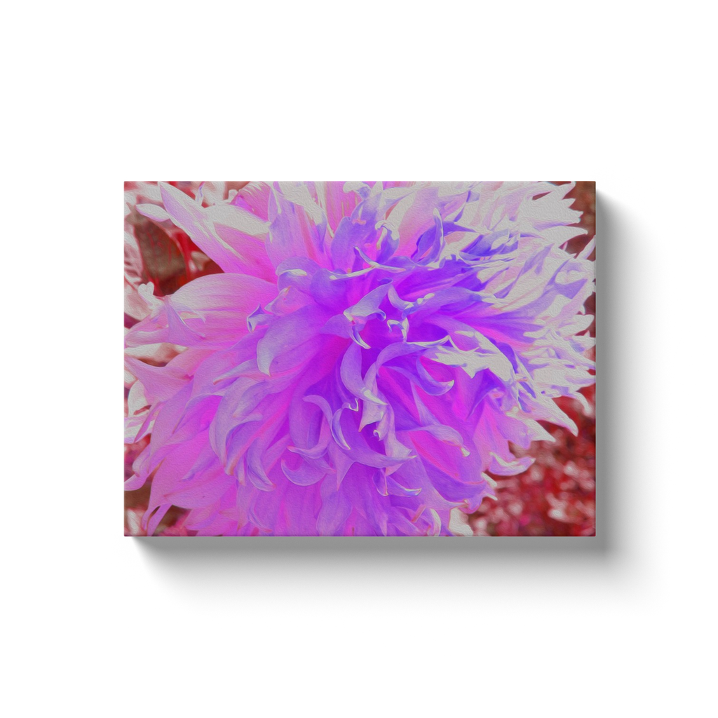 Canvas Wrapped Art Prints, Elegant Ultra-Violet Decorative Dahlia Flower