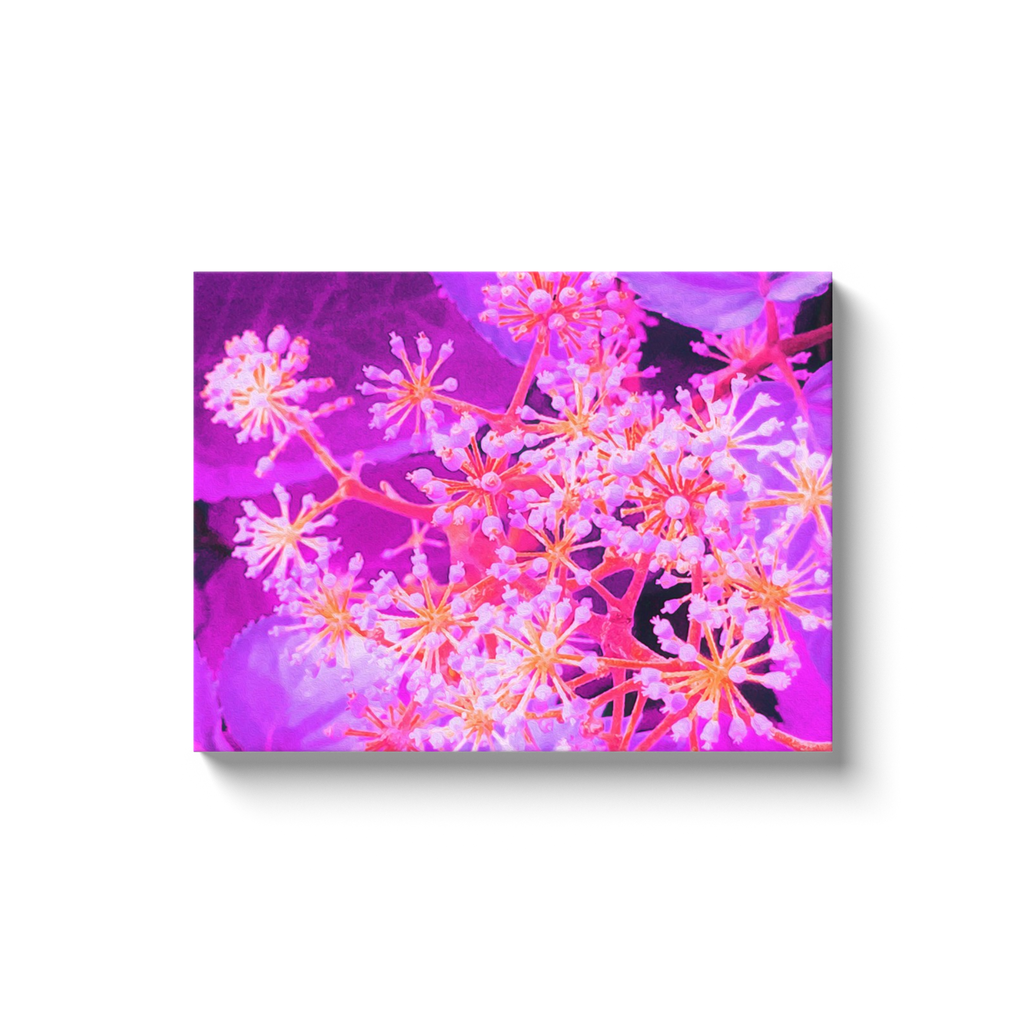 Canvas Wraps, Cool Abstract Retro Nature in Purple and Coral