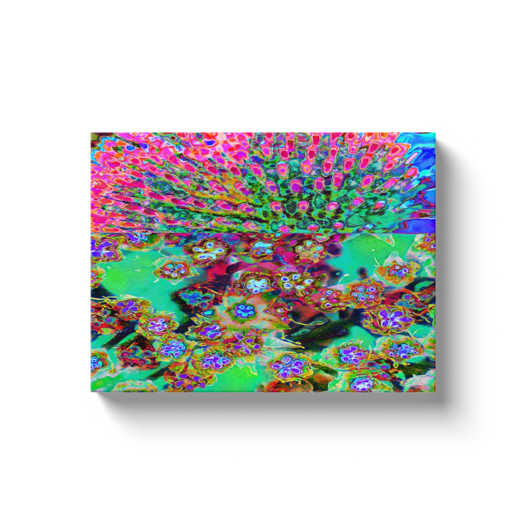Canvas Wrapped Art Prints, Psychedelic Abstract Groovy Purple Sedum