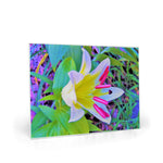 Glass Cutting Boards, Beautiful White Trumpet Lily with Yellow Center