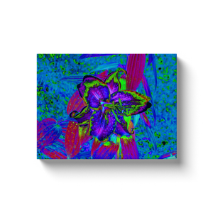 Canvas Wrapped Art Prints, Psychedelic Purple and Lime Green Lily Flower