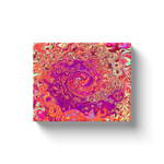 Canvas Wrapped Art Prints, Retro Abstract Coral and Purple Marble Swirl