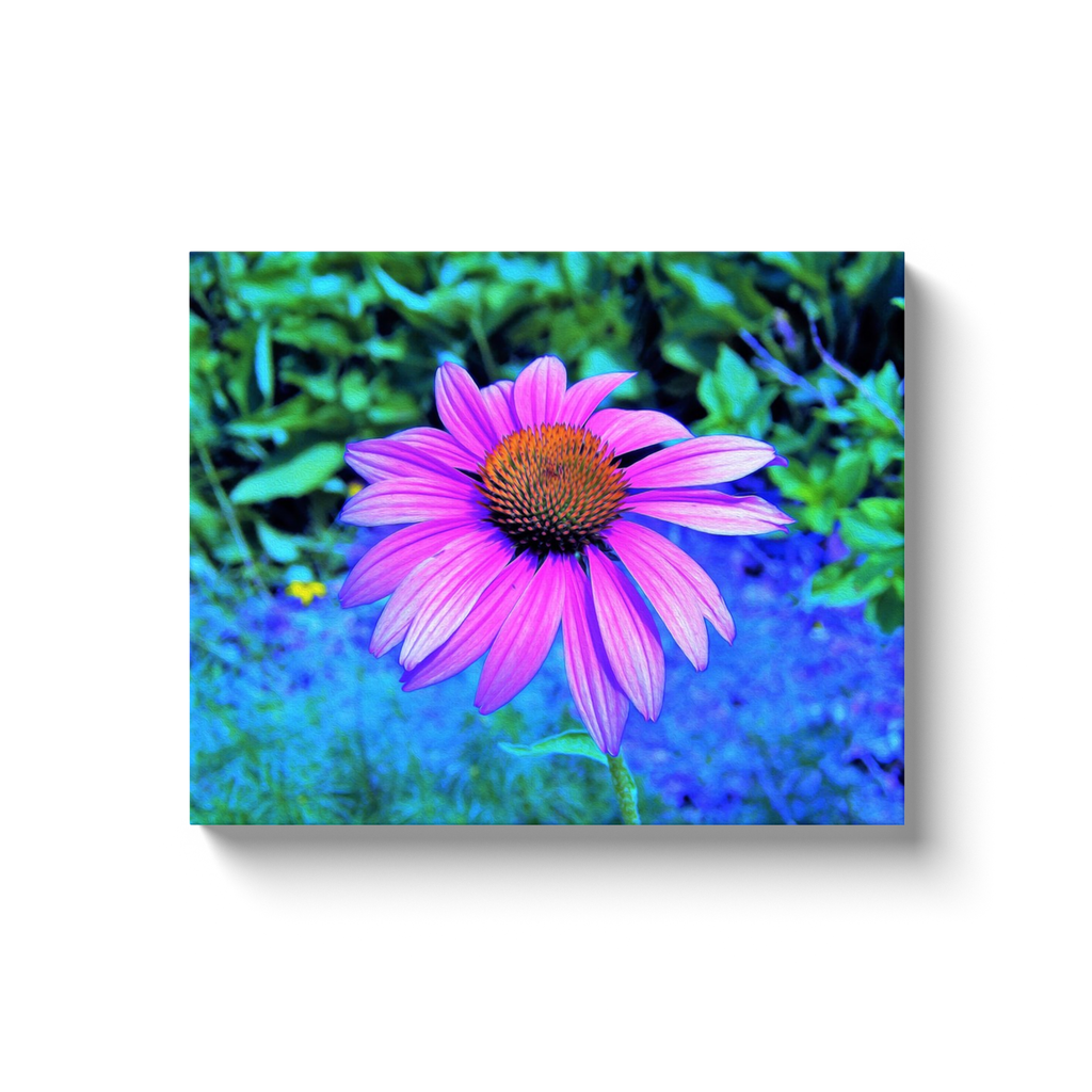 Canvas Wraps, Pink and Purple Coneflower on Blue Garden