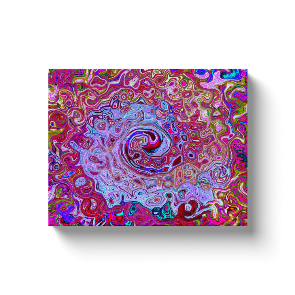 Canvas Wrapped Art Prints, Retro Groovy Abstract Lavender and Magenta Swirl