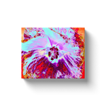Canvas Wrapped Art Prints, Abstract Tropical Aqua and Purple Hibiscus Flower