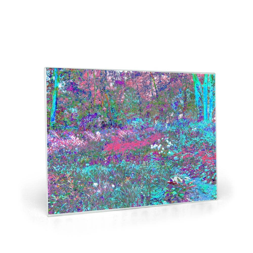 Glass Cutting Boards, My Rubio Garden Landscape in Blue and Berry