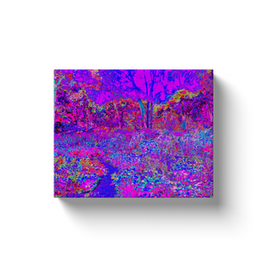 Canvas Wrapped Art Prints, Psychedelic Impressionistic Purple Garden Landscape