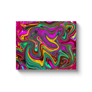 Canvas Wrapped Art Prints, Marbled Hot Pink and Sea Foam Green Abstract Art