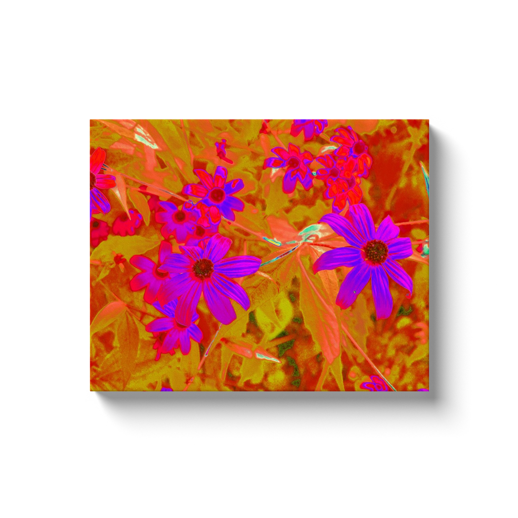 Canvas Wraps, Colorful Ultra-Violet, Magenta and Red Wildflowers