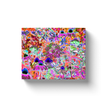 Canvas Wrapped Art Prints, Psychedelic Hot Pink and Lime Green Garden Flowers