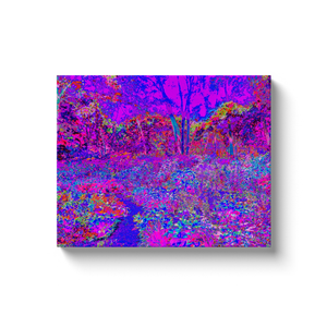 Canvas Wrapped Art Prints, Psychedelic Impressionistic Purple Garden Landscape