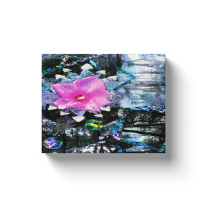 Canvas Wraps, Pink Hibiscus Black and White Landscape Collage