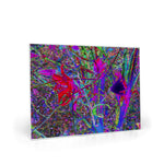 Glass Cutting Boards, Psychedelic Abstract Rainbow Colors Lily Garden