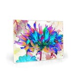 Glass Cutting Boards, Stunning Watercolor Rainbow Cactus Dahlia