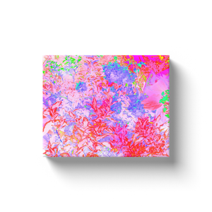 Canvas Wrapped Art Prints, Pastel Pink and Red with a Blue Hydrangea Landscape