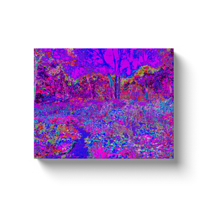 Canvas Wrapped Art Prints, Psychedelic Impressionistic Purple Garden Landscape