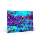 Glass Cutting Boards, Psychedelic Impressionistic Blue Garden Landscape