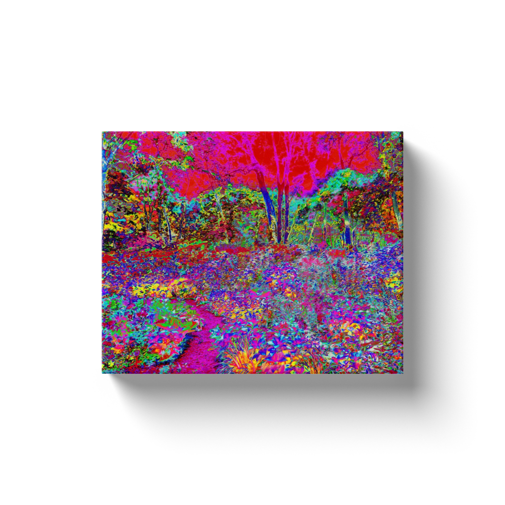 Canvas Wrapped Art Prints, Psychedelic Impressionistic Garden Landscape