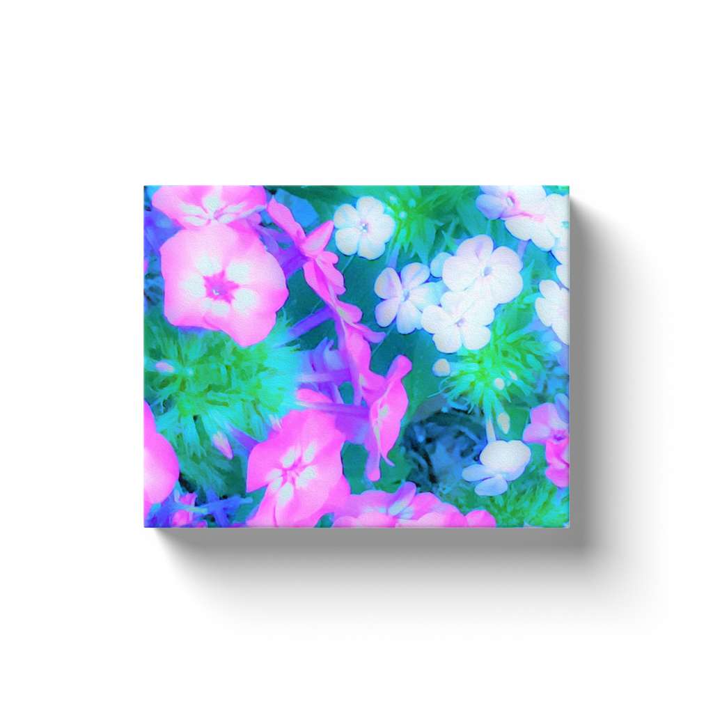 Canvas Wraps, Pink, Green, Blue and White Garden Phlox Flowers