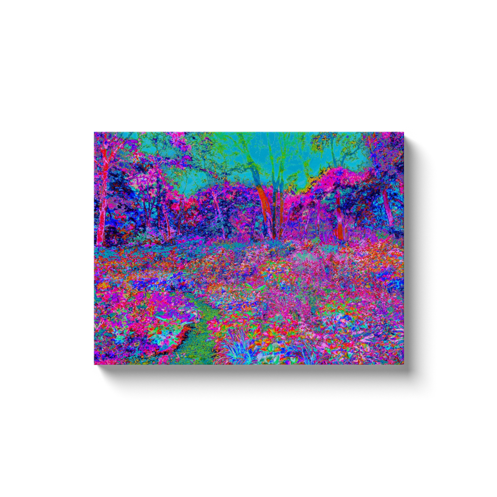 Canvas Wraps, Psychedelic Magenta Rainbow Garden Landscape