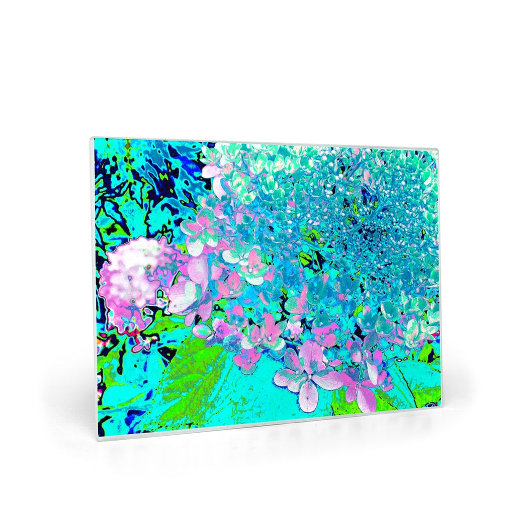 Glass Cutting Boards, Elegant Pink and Blue Limelight Hydrangea