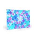 Glass Cutting Boards, Blue and Hot Pink Succulent Underwater Sedum
