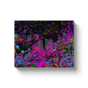 Canvas Wrapped Art Prints, Psychedelic Hot Pink and Black Garden Sunrise
