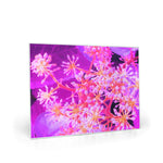 Glass Cutting Boards, Cool Abstract Retro Nature in Purple and Coral