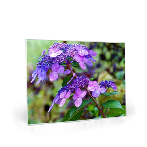 Glass Cutting Boards, Purple Twist and Shout Hydrangea Flower