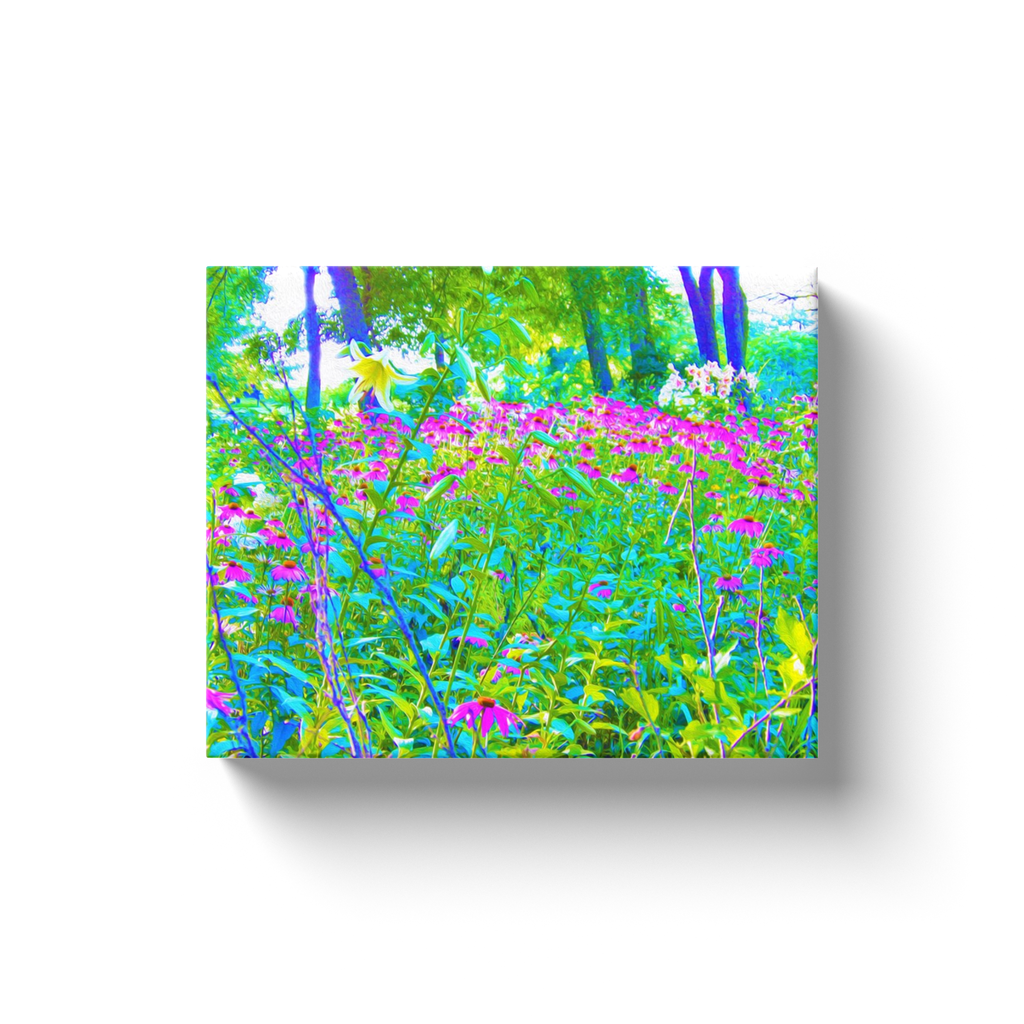 Canvas Wraps, Aqua Blue Impressionistic Garden Landscape