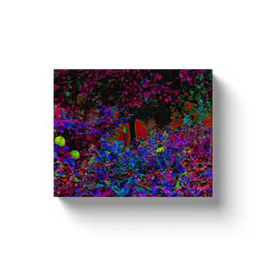 Canvas Wrapped Art Prints, Psychedelic Crimson Red and Black Garden Sunrise