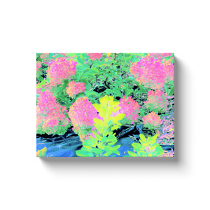 Canvas Wraps, Pink Hydrangea Garden with Yellow Foliage